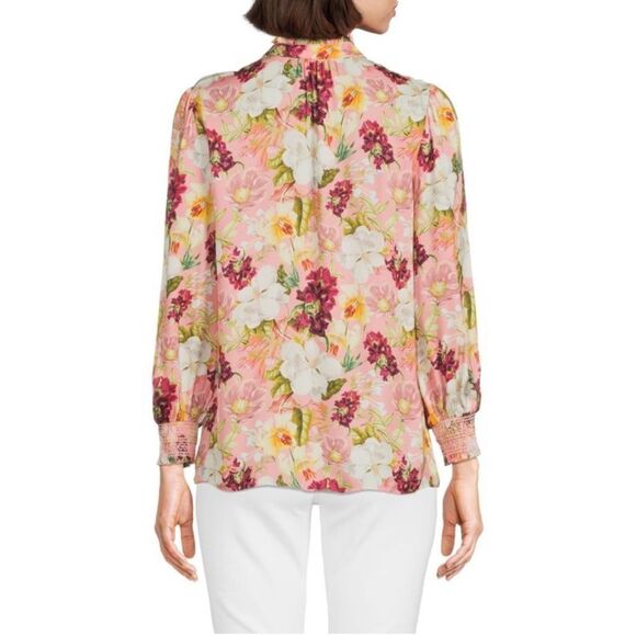 ALICE + OLIVIA Faux Pearl Floral Blouse size M - Picture 2 of 15